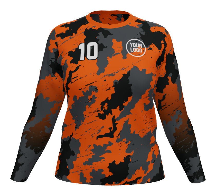 Striker Female Long Sleeve Fitted V-Neck jersey, design 07